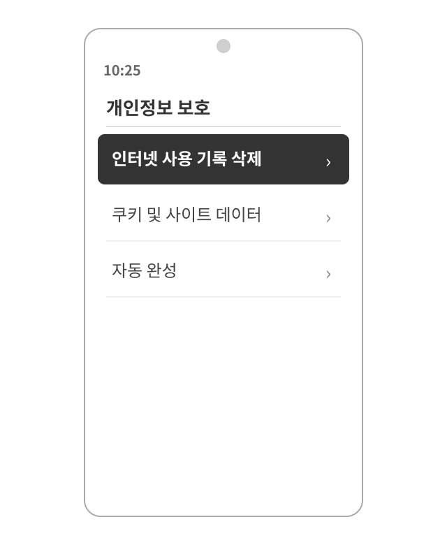 인터넷 사용 기록 삭제 실행