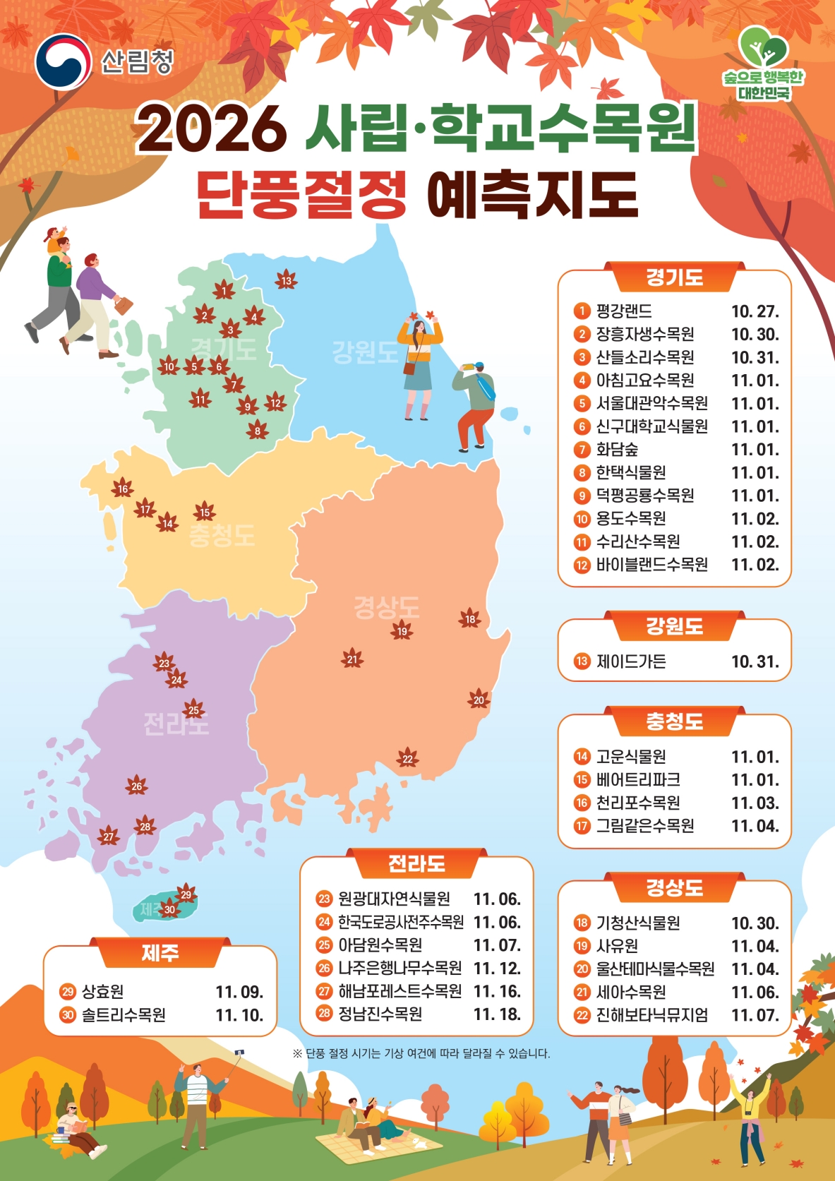 사진1._2026_사립_및_학교_수목원_단풍절정_예측_지도